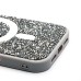 Чехол-накладка для Apple iPhone 16 россыпь кристаллов (титановый белый) - SM029 POSH SHINE SafeMag