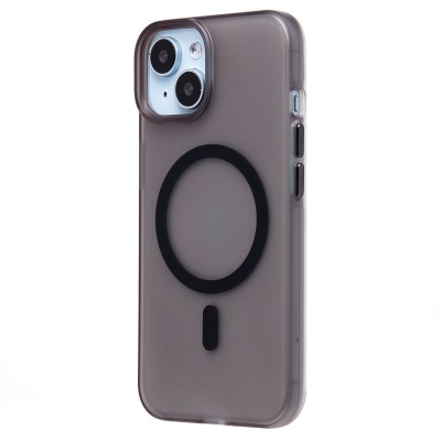 Чехол-накладка для Apple iPhone 13 (черный/матовый прозрачный) - SM038 SafeMag
