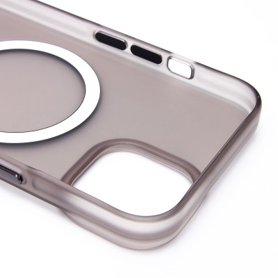 Чехол-накладка для Apple iPhone 13 (черный/матовый прозрачный) - SM038 SafeMag