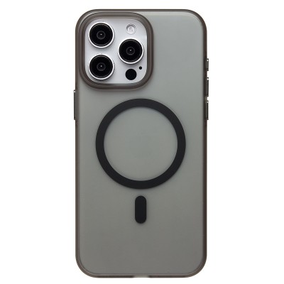 Чехол-накладка для Apple iPhone 15 Pro Max (черный/матовый прозрачный) - SM038 SafeMag