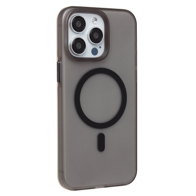 Чехол-накладка для Apple iPhone 15 Pro Max (черный/матовый прозрачный) - SM038 SafeMag