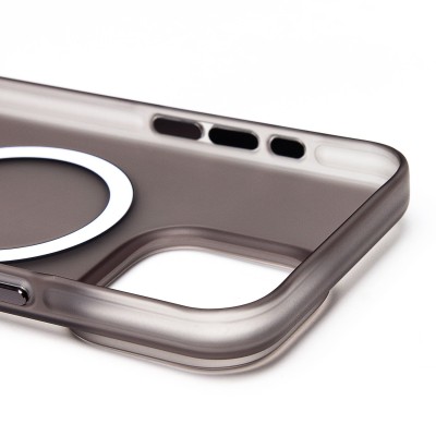 Чехол-накладка для Apple iPhone 15 Pro Max (черный/матовый прозрачный) - SM038 SafeMag