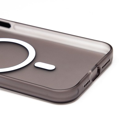 Чехол-накладка для Apple iPhone 15 Pro Max (черный/матовый прозрачный) - SM038 SafeMag