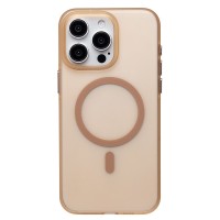 Чехол-накладка для Apple iPhone 15 Pro Max (золотой/матовый прозрачный) - SM038 SafeMag
