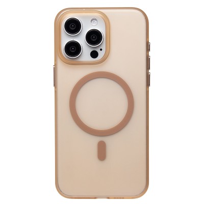 Чехол-накладка для Apple iPhone 15 Pro Max (золотой/матовый прозрачный) - SM038 SafeMag