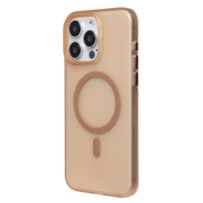 Чехол-накладка для Apple iPhone 15 Pro Max (золотой/матовый прозрачный) - SM038 SafeMag