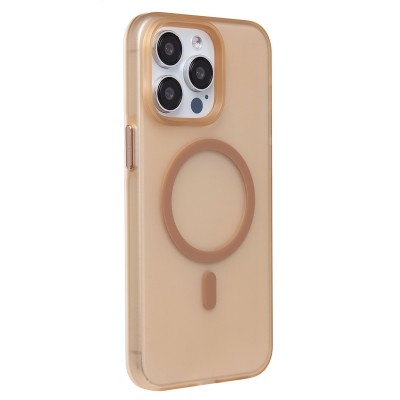 Чехол-накладка для Apple iPhone 15 Pro Max (золотой/матовый прозрачный) - SM038 SafeMag
