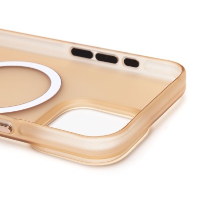 Чехол-накладка для Apple iPhone 15 Pro Max (золотой/матовый прозрачный) - SM038 SafeMag