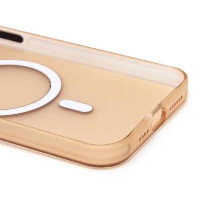 Чехол-накладка для Apple iPhone 15 Pro Max (золотой/матовый прозрачный) - SM038 SafeMag