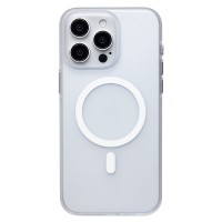 Чехол-накладка для Apple iPhone 15 Pro Max (белый/матовый прозрачный) - SM038 SafeMag