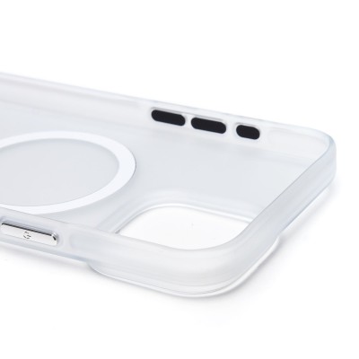 Чехол-накладка для Apple iPhone 15 Pro Max (белый/матовый прозрачный) - SM038 SafeMag