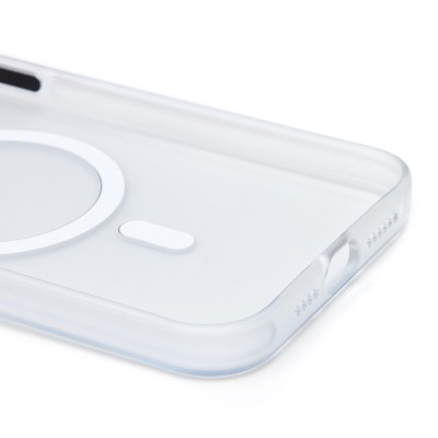Чехол-накладка для Apple iPhone 15 Pro Max (белый/матовый прозрачный) - SM038 SafeMag