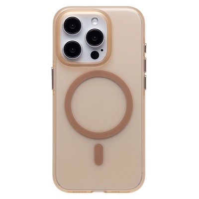 Чехол-накладка для Apple iPhone 15 Pro (золотой/матовый прозрачный) - SM038 SafeMag