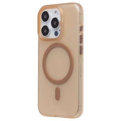 Чехол-накладка для Apple iPhone 15 Pro (золотой/матовый прозрачный) - SM038 SafeMag