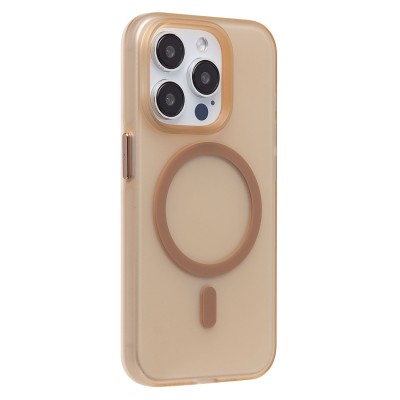 Чехол-накладка для Apple iPhone 15 Pro (золотой/матовый прозрачный) - SM038 SafeMag