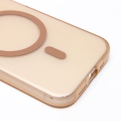 Чехол-накладка для Apple iPhone 15 Pro (золотой/матовый прозрачный) - SM038 SafeMag