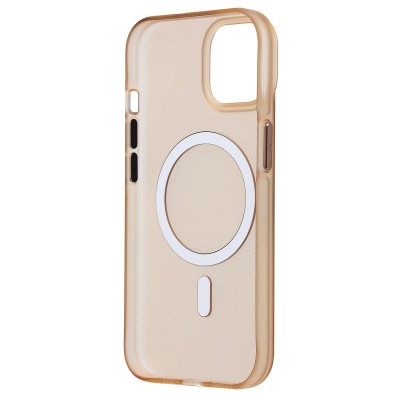 Чехол-накладка для Apple iPhone 15 (золотой/матовый прозрачный) - SM038 SafeMag