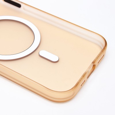 Чехол-накладка для Apple iPhone 15 (золотой/матовый прозрачный) - SM038 SafeMag