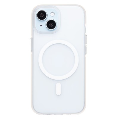 Чехол-накладка для Apple iPhone 15 (белый/матовый прозрачный) - SM038 SafeMag