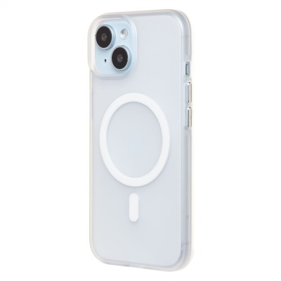 Чехол-накладка для Apple iPhone 15 (белый/матовый прозрачный) - SM038 SafeMag