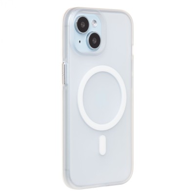 Чехол-накладка для Apple iPhone 15 (белый/матовый прозрачный) - SM038 SafeMag