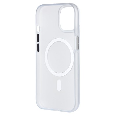 Чехол-накладка для Apple iPhone 15 (белый/матовый прозрачный) - SM038 SafeMag