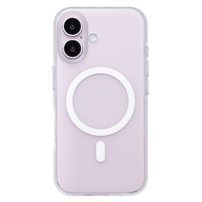 Чехол-накладка для Apple iPhone 16 (белый/матовый прозрачный) - SM038 SafeMag