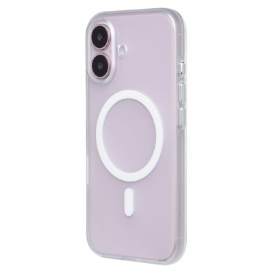 Чехол-накладка для Apple iPhone 16 (белый/матовый прозрачный) - SM038 SafeMag