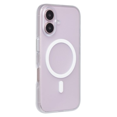 Чехол-накладка для Apple iPhone 16 (белый/матовый прозрачный) - SM038 SafeMag