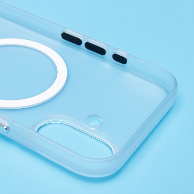 Чехол-накладка для Apple iPhone 16 (белый/матовый прозрачный) - SM038 SafeMag