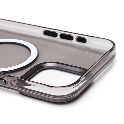 Чехол-накладка для Apple iPhone 15 Pro Max (черный/прозрачный) - SM039 SafeMag