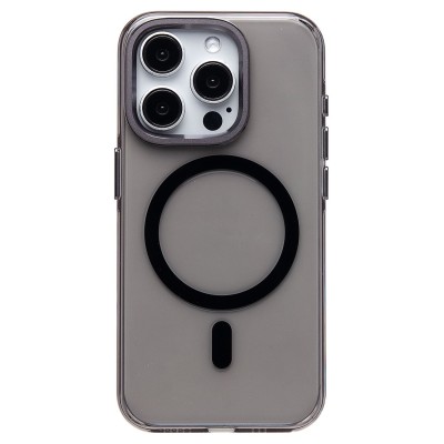 Чехол-накладка для Apple iPhone 15 Pro (черный/прозрачный) - SM039 SafeMag