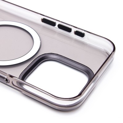 Чехол-накладка для Apple iPhone 15 Pro (черный/прозрачный) - SM039 SafeMag