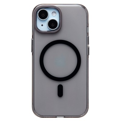 Чехол-накладка для Apple iPhone 15 (черный/прозрачный) - SM039 SafeMag