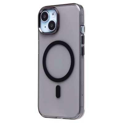 Чехол-накладка для Apple iPhone 15 (черный/прозрачный) - SM039 SafeMag