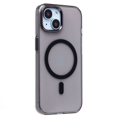 Чехол-накладка для Apple iPhone 15 (черный/прозрачный) - SM039 SafeMag