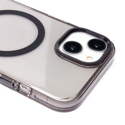 Чехол-накладка для Apple iPhone 15 (черный/прозрачный) - SM039 SafeMag