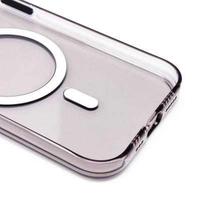 Чехол-накладка для Apple iPhone 15 (черный/прозрачный) - SM039 SafeMag