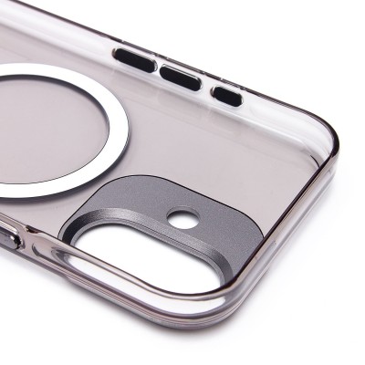 Чехол-накладка для Apple iPhone 16 (черный/прозрачный) - SM039 SafeMag