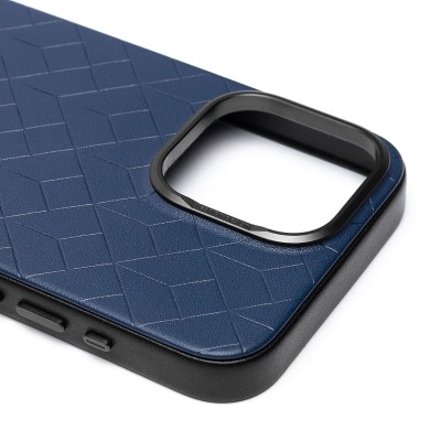Чехол-накладка для Apple iPhone 15 Pro Max (синий) - SM089 SafeMag экокожа