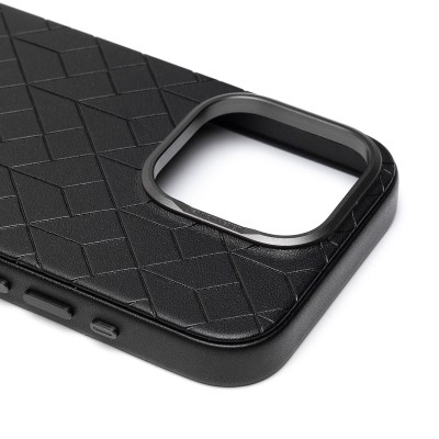 Чехол-накладка для Apple iPhone 15 Pro (черный) - SM089 SafeMag экокожа