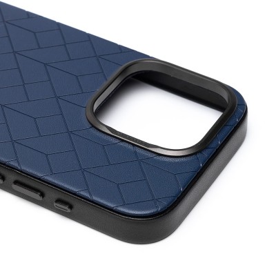 Чехол-накладка для Apple iPhone 15 Pro (синий) - SM089 SafeMag экокожа