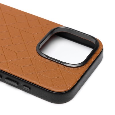 Чехол-накладка для Apple iPhone 15 Pro (коричневый) - SM089 SafeMag экокожа