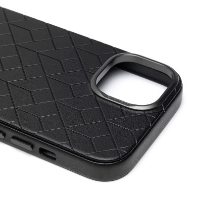 Чехол-накладка для Apple iPhone 15 (черный) - SM089 SafeMag экокожа