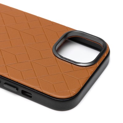Чехол-накладка для Apple iPhone 15 (коричневый) - SM089 SafeMag экокожа