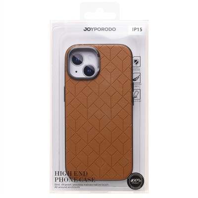 Чехол-накладка для Apple iPhone 15 (коричневый) - SM089 SafeMag экокожа