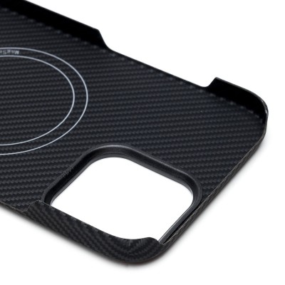 Чехол-накладка для Apple iPhone 13 Pro Max (черный) Cellis SM009 POSH KEVLAR SafeMag