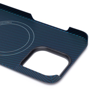 Чехол-накладка для Apple iPhone 13 Pro (синий) Cellis SM009 POSH KEVLAR SafeMag