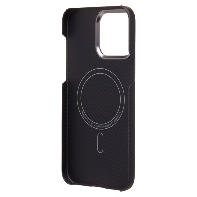 Чехол-накладка для Apple iPhone 14 Pro Max (черный) Cellis SM009 POSH KEVLAR SafeMag