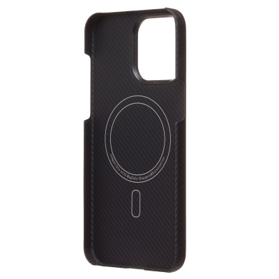 Чехол-накладка для Apple iPhone 15 Pro Max (черный) Cellis SM009 POSH KEVLAR SafeMag